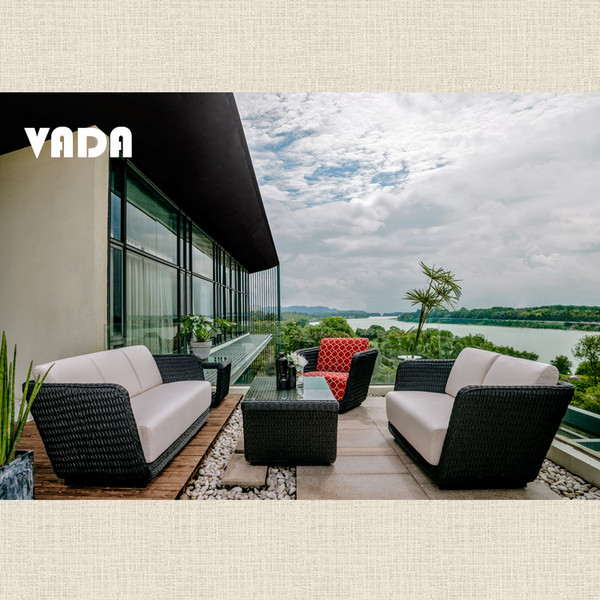 Vada Outdoor Twisted Wicker Sofa Set