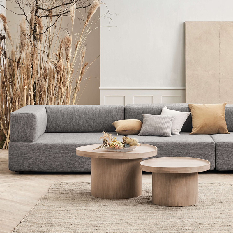 Contemporary Customized Modern Home Furniture Round Wood Nesting Coffee Table for Living Room