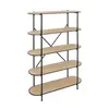 High quality hot selling sustainable iron wood bookcases display bookshelves 5 Levels shelf made in China