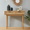 Modern Europe Style Living Room Furniture Console Table Rectangular Rattan 2 Drawers Console Table