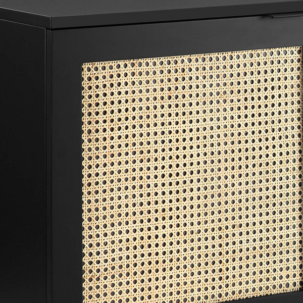 New Design 3 Doors Home Wood Furniture Rattan Sideboard Console Storage Cabinet