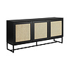 New Design 3 Doors Home Wood Furniture Rattan Sideboard Console Storage Cabinet