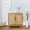 Natural color good quality living room rattan wooden kitchen sideboards buffet cabinets modern