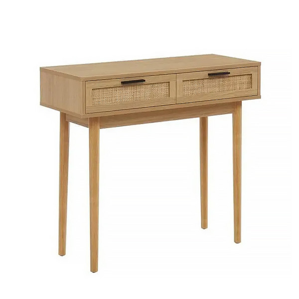 Modern Europe Style Living Room Furniture Console Table Rectangular Rattan 2 Drawers Console Table