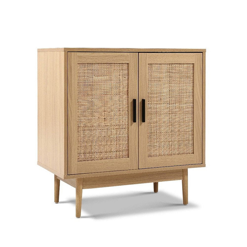 Natural color good quality living room rattan wooden kitchen sideboards buffet cabinets modern