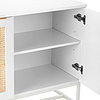 New Design 3 Doors Home Wood Furniture Rattan Sideboard Console Storage Cabinet
