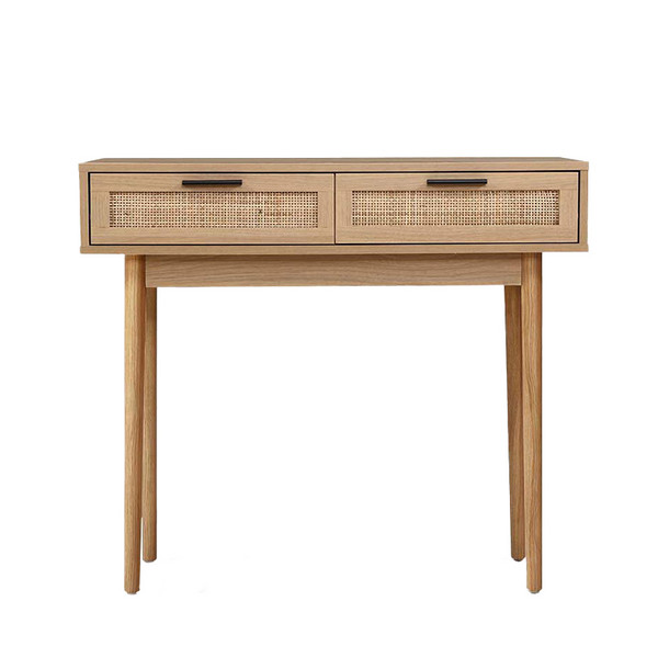 Modern Europe Style Living Room Furniture Console Table Rectangular Rattan 2 Drawers Console Table