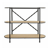 Modern 3 Levels Black Iron Wood Display Bookcase Shelving Book Storage Bookshelf for Home Office Restaurant Hotel