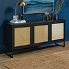 New Design 3 Doors Home Wood Furniture Rattan Sideboard Console Storage Cabinet