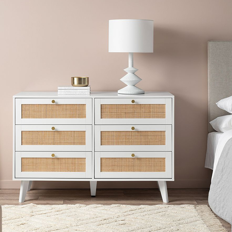 High Quality Customized Home Rattan Wood Furniture Simple Console Cabinet Slate Sideboard