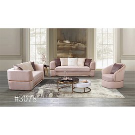 Luxury Living Room Gold Stainless Steel Sofa Velvet Upholster 1-2-3 Seater Couch Sofa Furniture