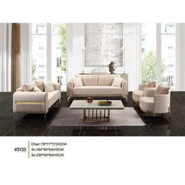 Luxury Upholstered Stainless Steel Frame Sofa for living room furniture