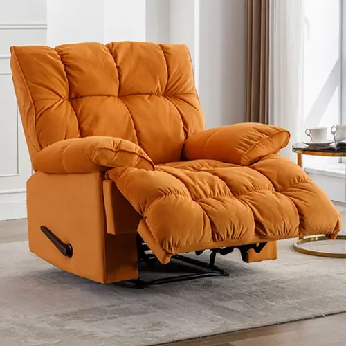Manual recliner in colorful suede