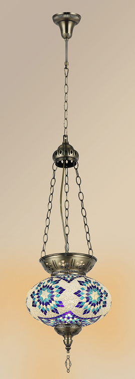 Mosaic flat ball chandelier