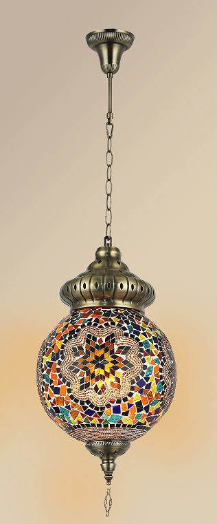 Mosaic ball chandelier