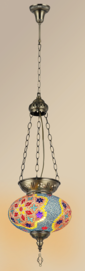 Mosaic flat ball chandelier