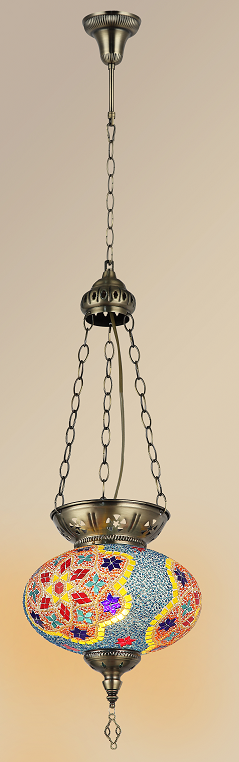 Mosaic flat ball chandelier