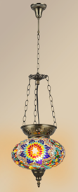 Mosaic flat ball chandelier