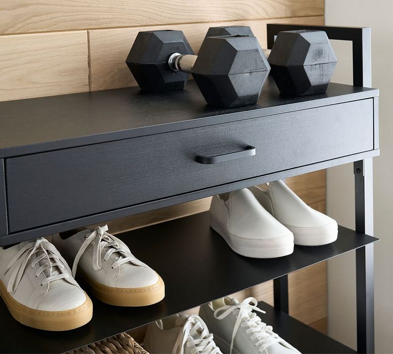 Black Shoe Cabinet With Drawer