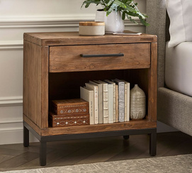 Wooden Nightstand With Drawer