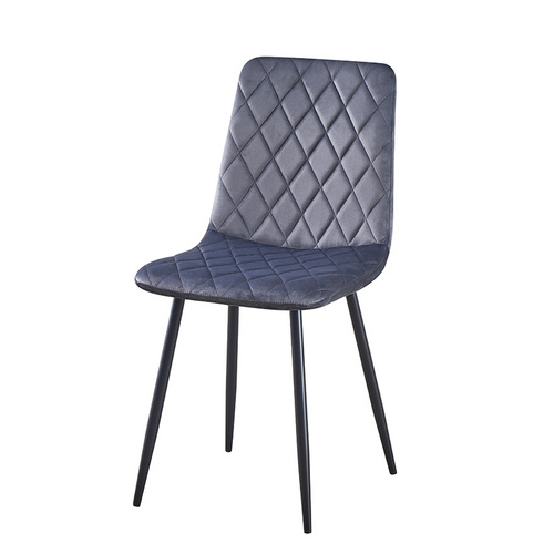 Grey Velvet Diamond Tufted Dining Chair