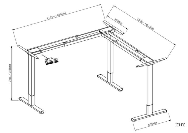 V-mounts 3 Motor Electric Adjustable Desk JSD3-02-L