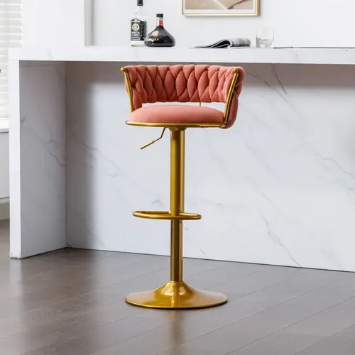 MLM-620163 Retro Style Gold Color Barstool Chair