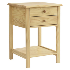 Natural Color Pine Wood Bedside Table