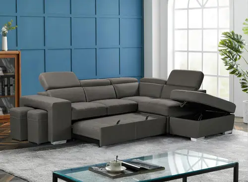 Fabric Cover Sectional Corner Sofa Bed for Living Room Use