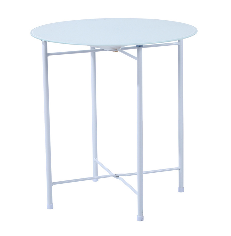 Glass Nordic Round Small Steel Folding Table Custom Outdoor Patio Furniture Small Tea Table