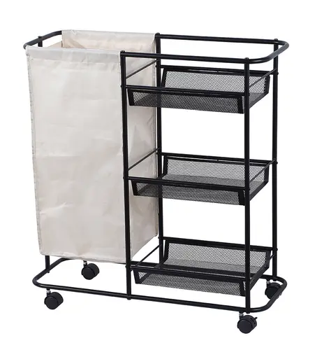 Rolling Storage Cart With Cloth Storage