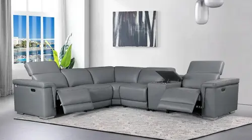 Fashion Corner Sectional Reclining Sofa Set with Adjustable Headrest