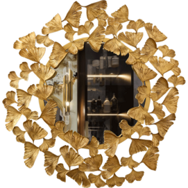 Light luxury wall decorative brass mirror