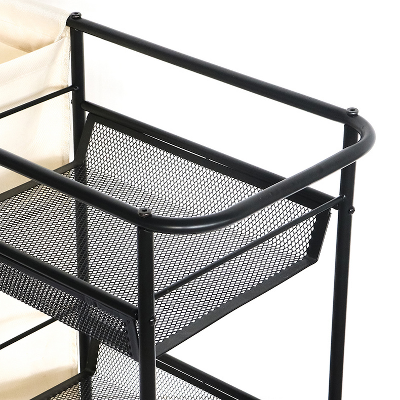 Rolling Storage Cart With Cloth Storage