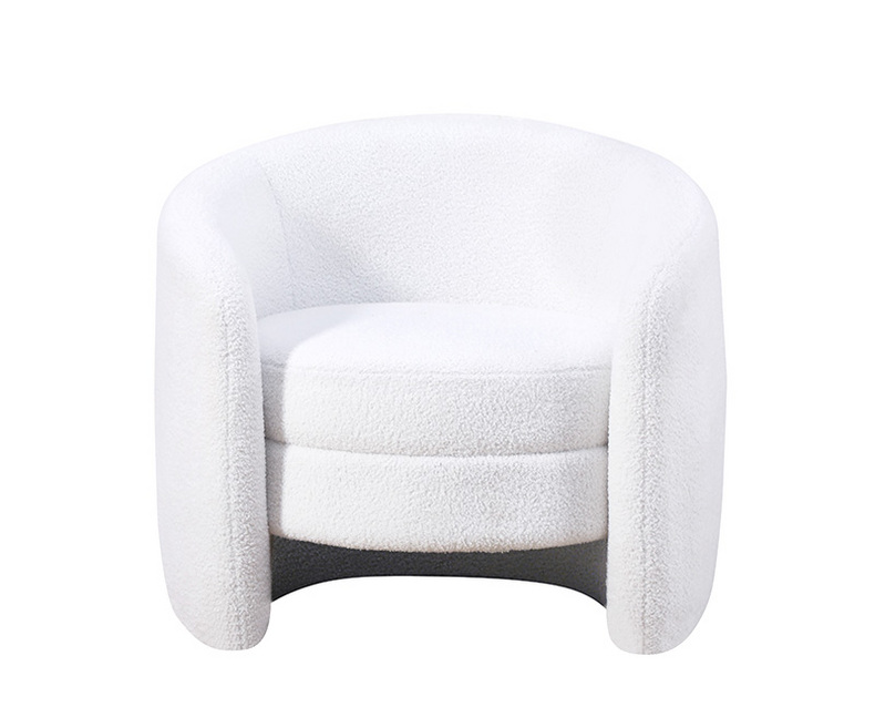White Teddy Fabric Accent Chair