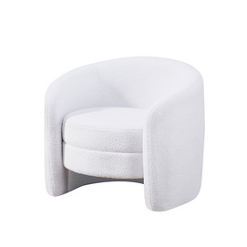 White Teddy Fabric Accent Chair