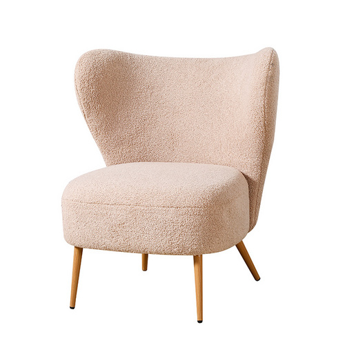 Pink Teddy Fabric Accent Chair