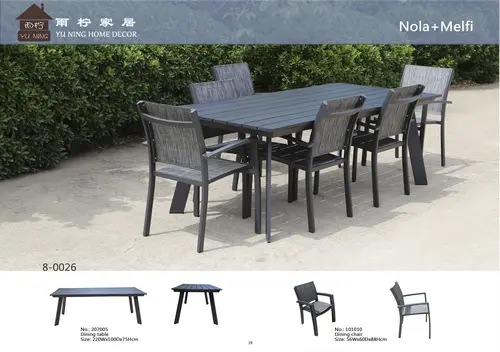 Nola and Melfi dining table set of 7
