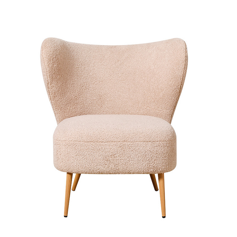 Pink Teddy Fabric Accent Chair