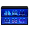 High Quality 2 Doors Wooden Shoes Rack Shoes Cabinet Shoes Storage with LED Light Glass Doors