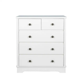 White Chest of Drawer Living Room Furniture 5 Drawers Storage Cabinet Clothes Storage