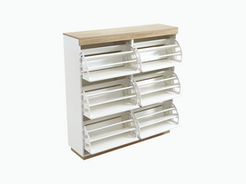 Modern 3 tier shoe cabinet wooden shoe rack with storage drawer