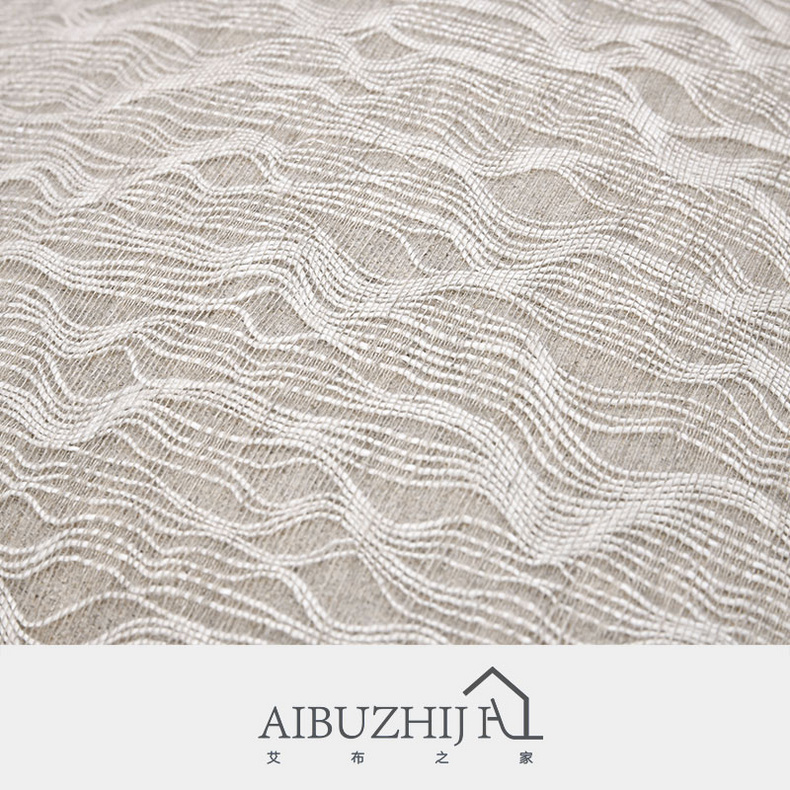 AIBUZHIJIA Linen Pillow Cover Wave Embroidery Thread Design Beige Pillow Cases for Couch Sofa