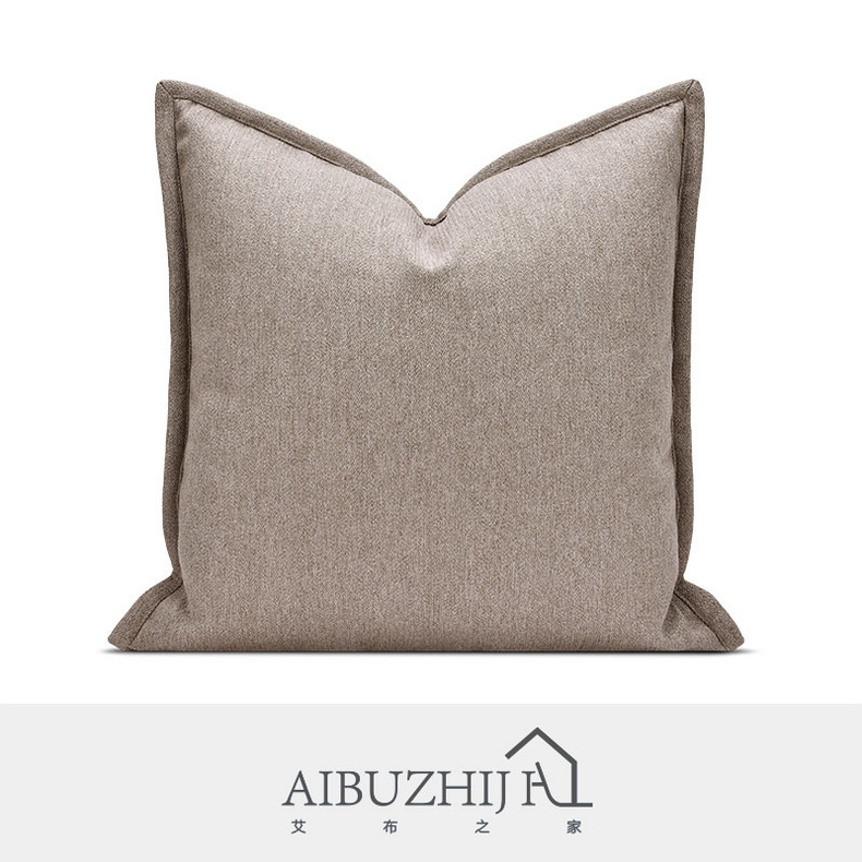 AIBUZHIJIA Embroidery Luxury Cushion Cover 45x45 Brown Geometric Pattern Throw Pillow Cover