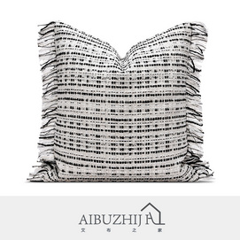 AIBUZHIJIA Upholstery Luxury Grey Throw Pillow Cover Home Decor Cushion Cover with Tassel