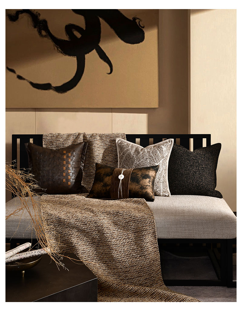 AIBUZHIJIA Home Decor Luxury Cushion Cover Brown 30*50 Pillow Case Elegant Sofa Pillow Covers