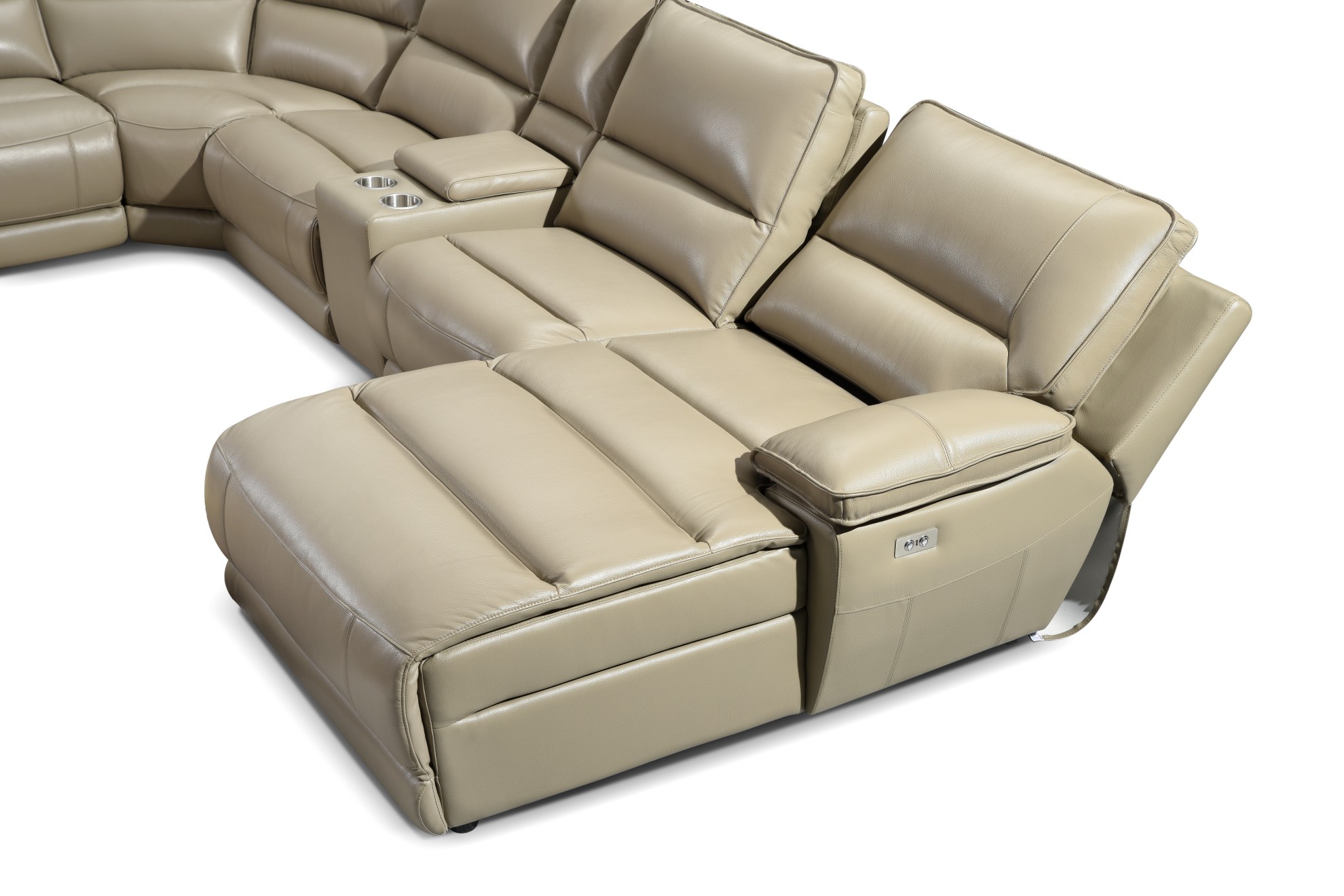 Genuine leather recliner sofa