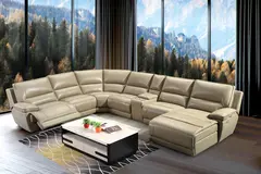 Genuine leather recliner sofa