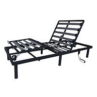 Electric adjustable bed base with slats
