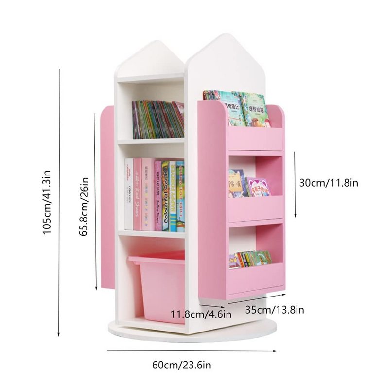 Bookcase Multi-Layer Rotatable Bookshelf Bookcase Shelf Storage Suitable for Living Room Bedroom Home Office Organizer Shelves Bookshelf